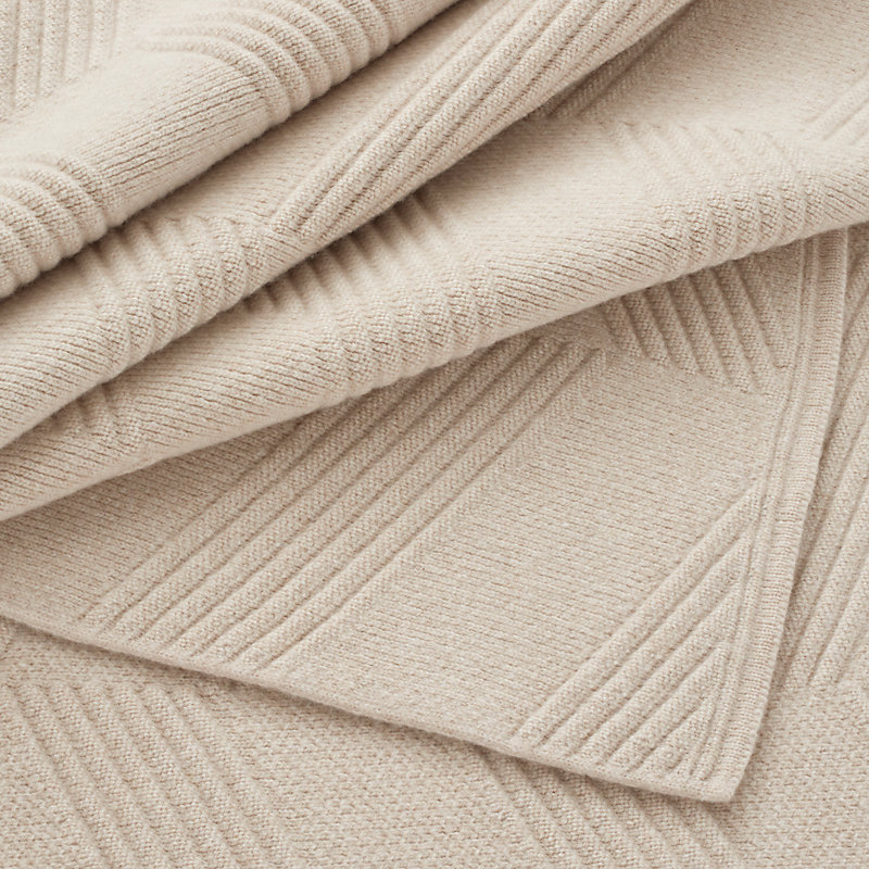 Sherwood H en Biais bed cover - Beige | Hermès USA